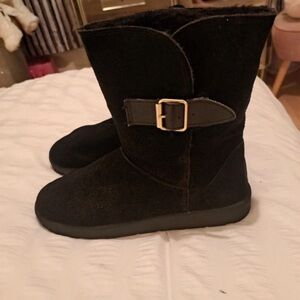 River Island Black Boots with Gold Accent